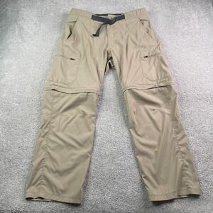Outdoor Life Pants Mens 38x30 Tan Convertible Zip Off Belted Lightweight Hiking